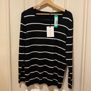 41 Hawthorne Aubree Fine Guage Crewneck Pullover~ Navy~ Large